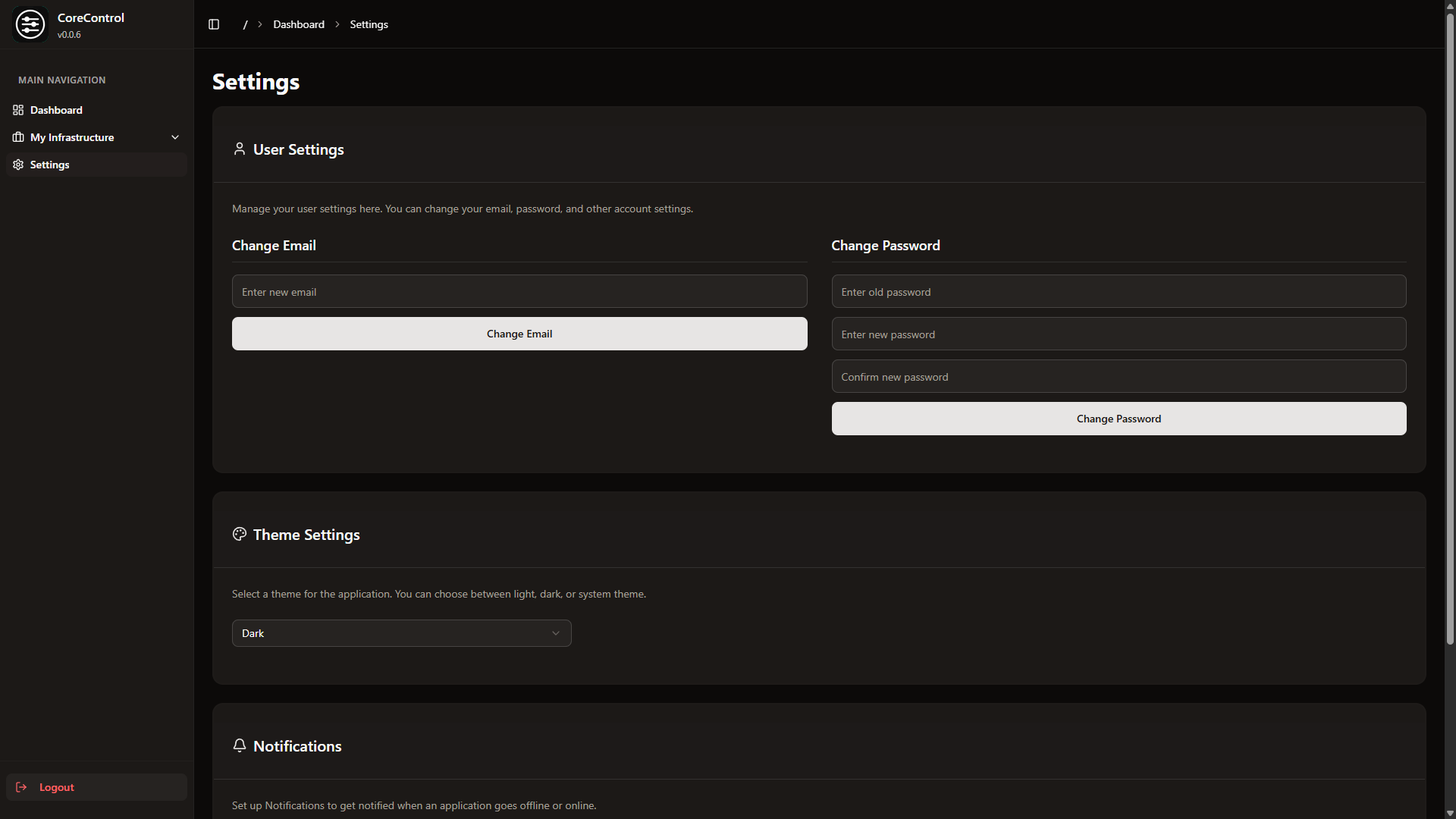Settings Page