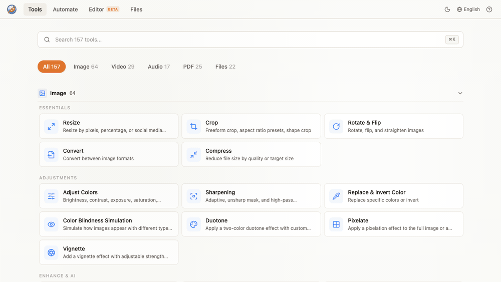 SnapOtter - Dashboard