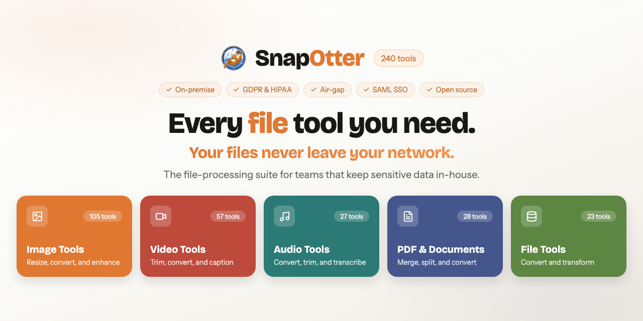 SnapOtter - A Self-Hosted File Manipulation Suite