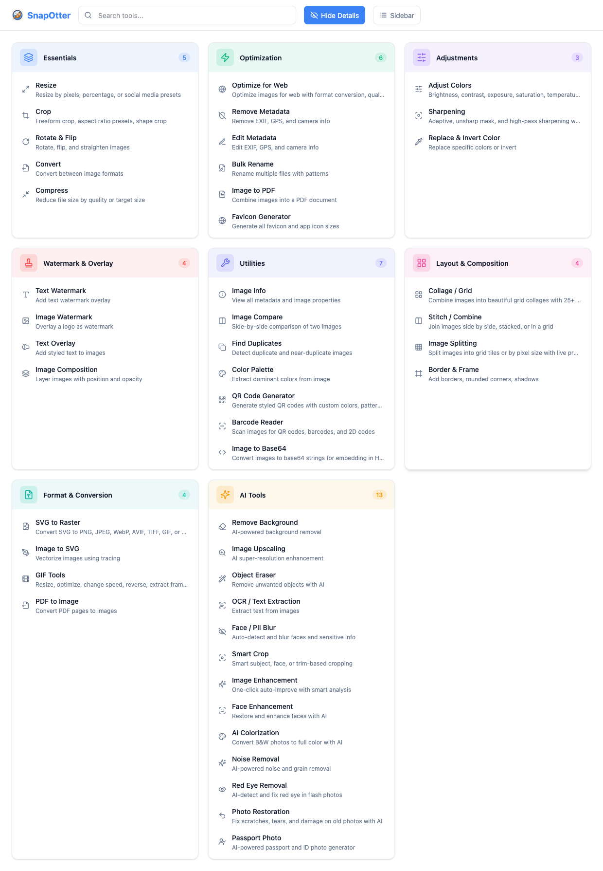 SnapOtter - Dashboard