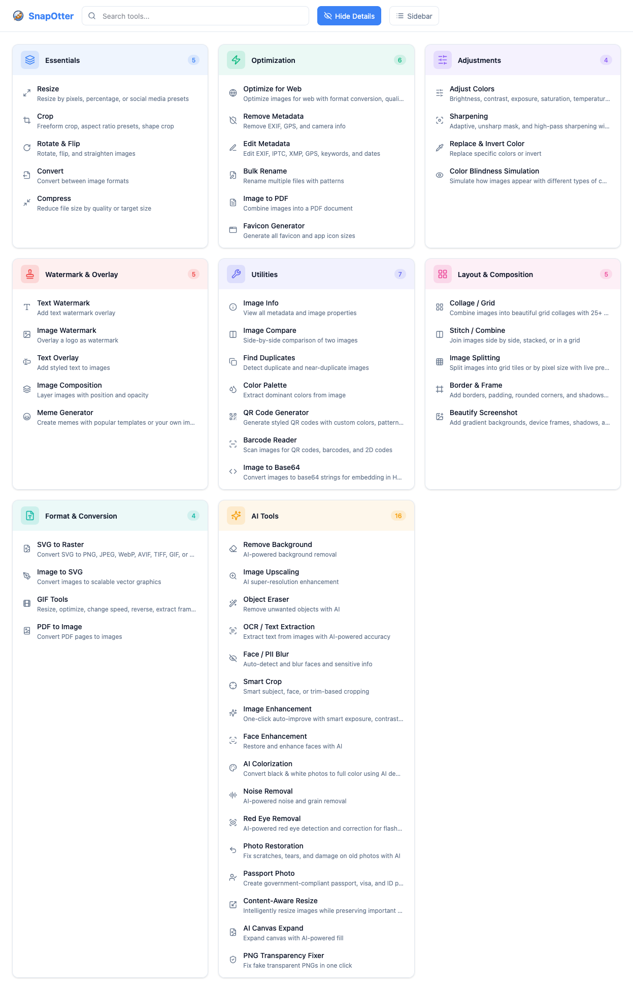 SnapOtter - Dashboard