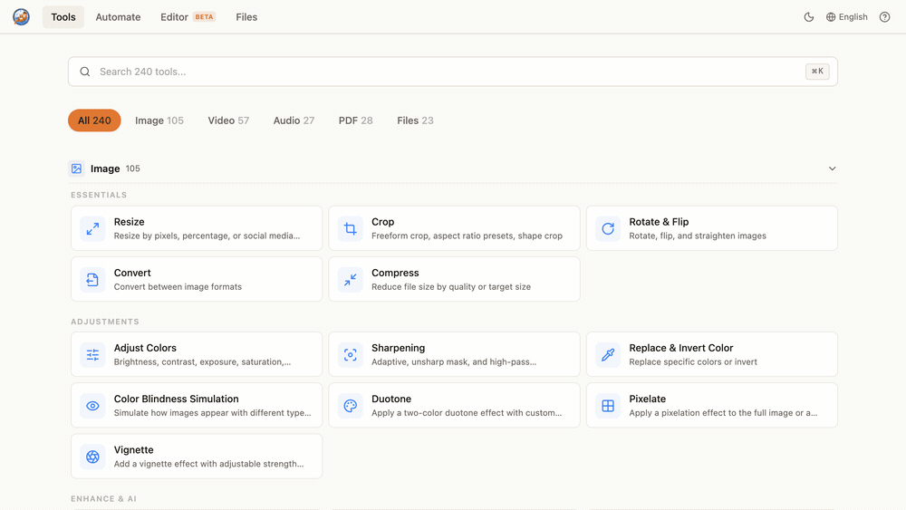 SnapOtter - Dashboard
