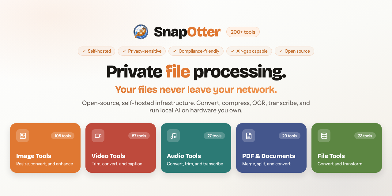 SnapOtter - A Self-Hosted File Manipulation Suite