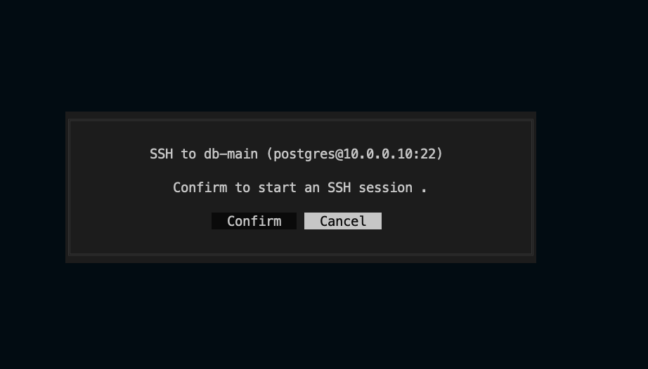 SSH connection details