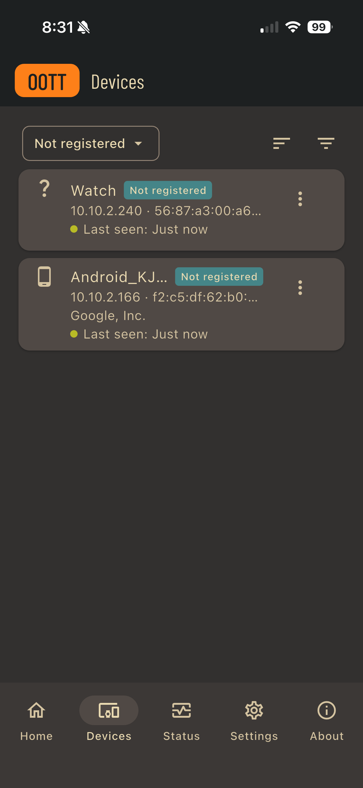 OOTT mobile app
