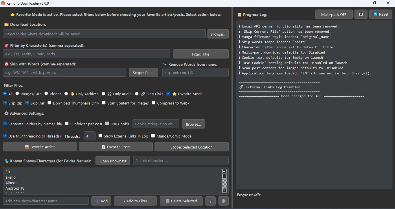 Creator Downloader Tab